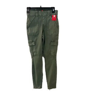 Spanx Petite Stretch Twill Ankle Cargo Pants Women’s Size S Soft Sage